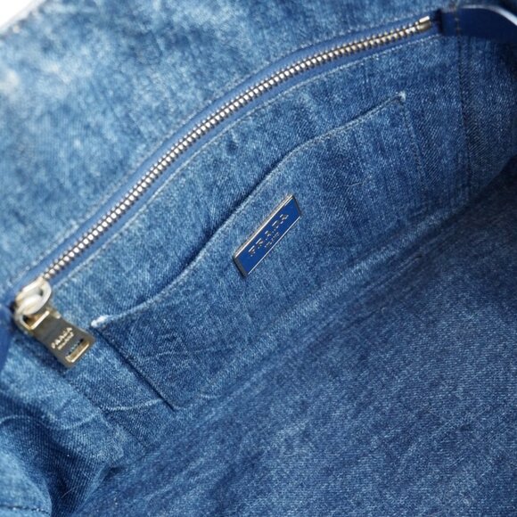 Authentic Preowned Prada Navy Denim Canapa Tote Bag - Picture 9 of 16